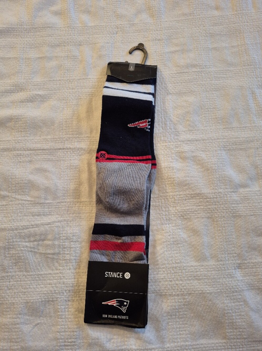 New England Patriots men's socks shoe size 9-12 NEW blue, red gray